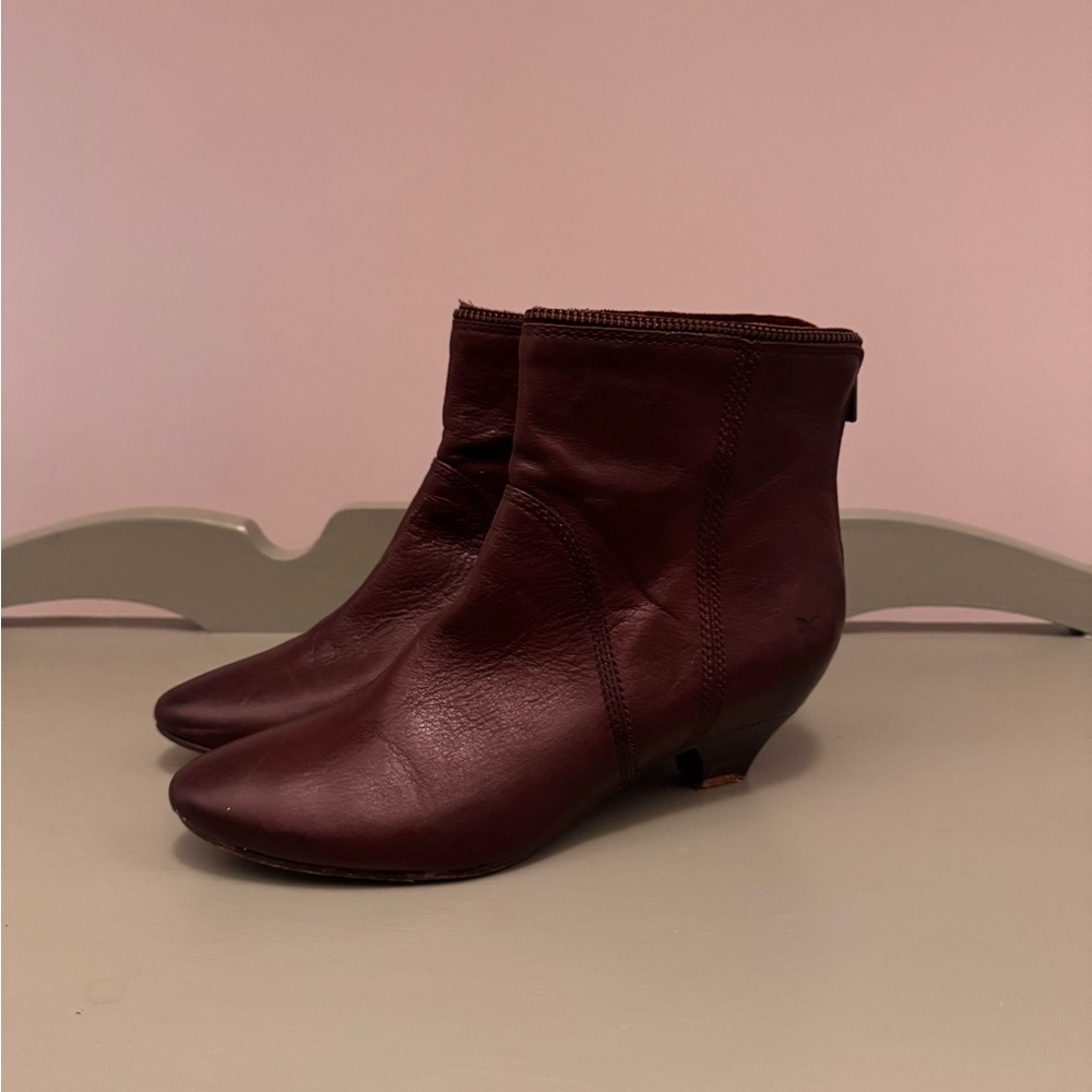 Women’s Frye Steffi Zip Ankle Boots Dark Brown Size 8M